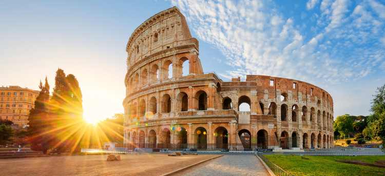 Rome Colosseum in bright sunshine
