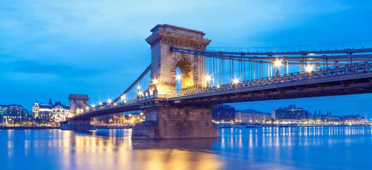 Budapest Chain Bridge Twilight