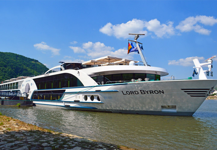 MS Lord Byron ship cruising the river