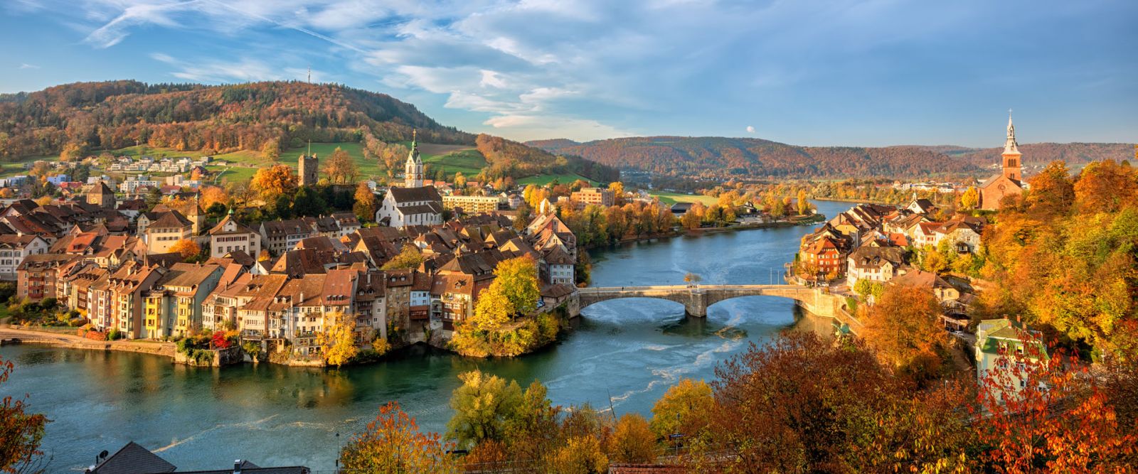 Laufenburg Old town on the Rhine river