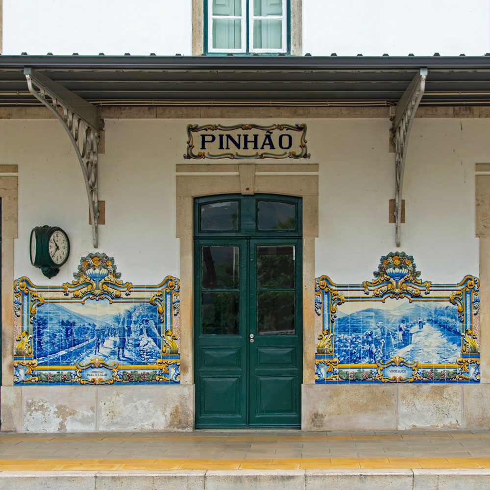 Beautiful tiles on Pinhão Railway Station, Portugal