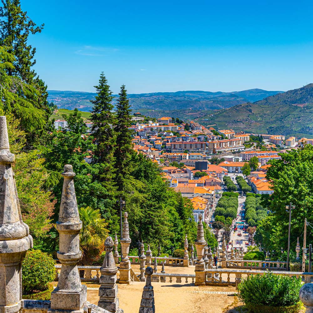 View of Lamego from the steps of the Church of Our Lady of the Remedies, Portugal