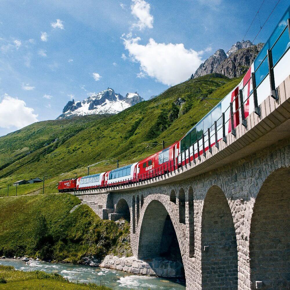rhine river cruise with glacier express
