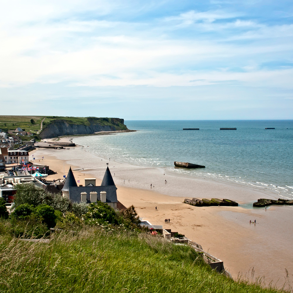 View of Arromanches, one of the places of the second World War landing, Normandy