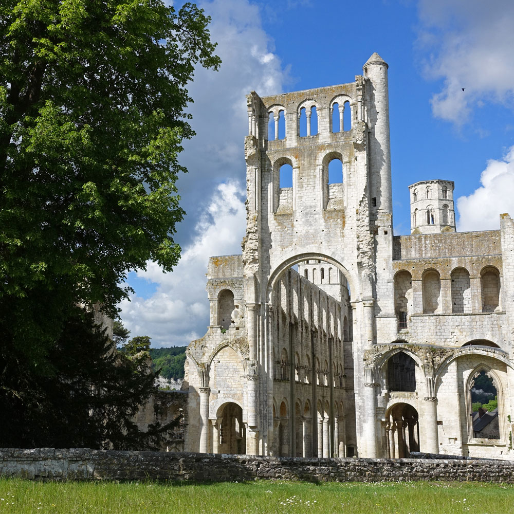 The ruins of the abbey in Jumièges, Normandy