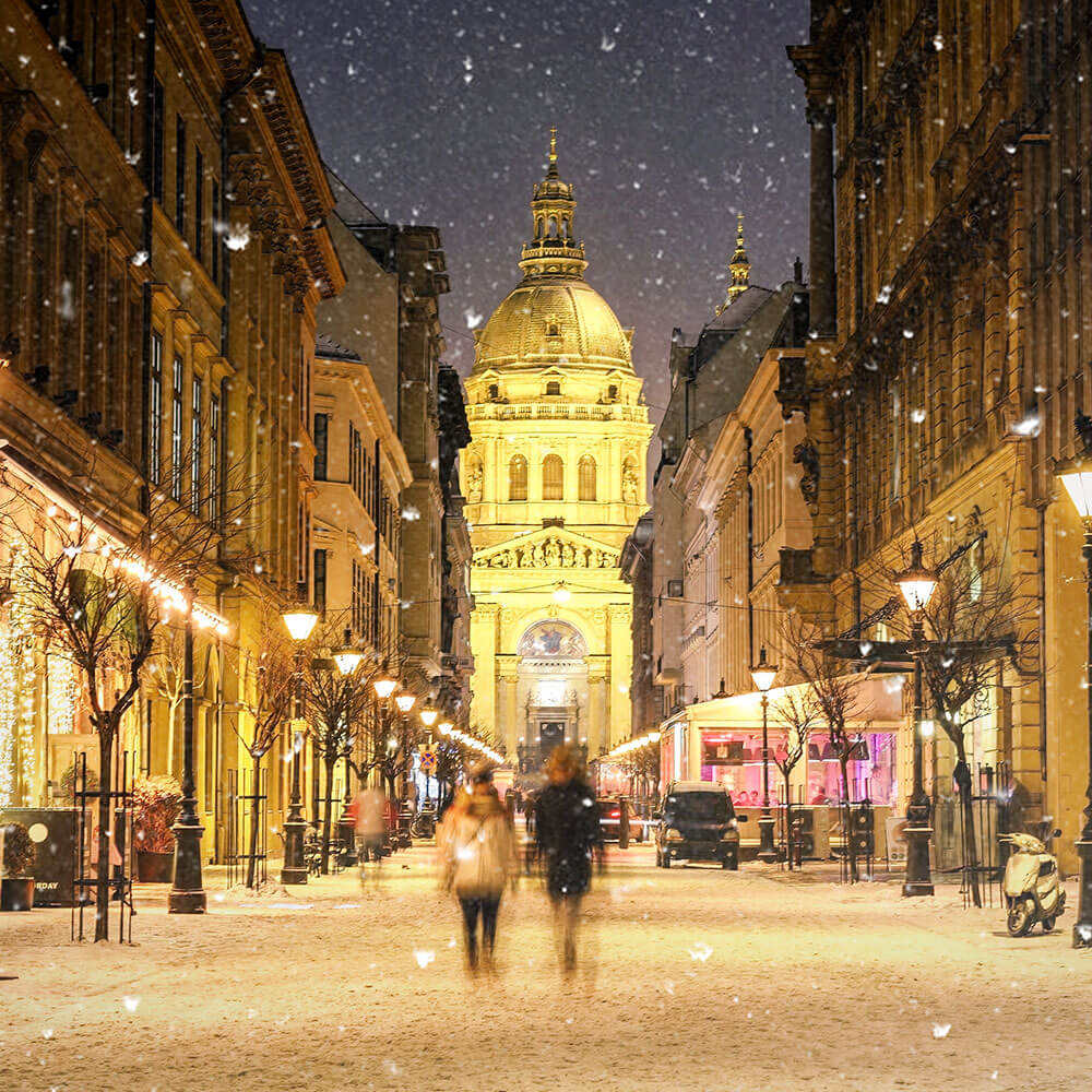 Budapest in the snow